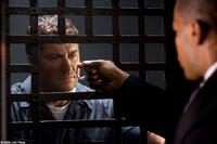 Gerard Butler as Clyde Shelton and Jamie Foxx as Nick Rice in "Law Abiding Citizen."