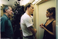 Director Werner Herzog, Nicolas Cage and Eva Mendes on the set of "Bad Lieutenant: Port of Call New Orleans."