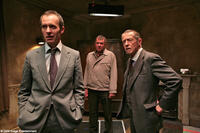 Stephen Dillane as Mal, Tom Wilkinson as Archie and John Hurt as Old Man Peanut in "44 Inch Chest."