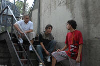 Andrew Cisneros as Jay, Michael Rivera as Lucho and Flaco Navaja as Mafi in "Falling Awake."