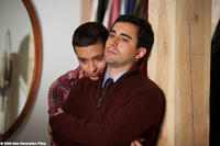 Jai Rodriguez as Angelo Ferraro and John Lloyd Young as Nelson Hirsch in ``Oy Vey! my Son is Gay!''