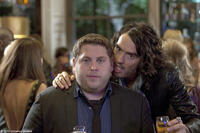 Jonah Hill as Aaron and Russell Brand as Aldous Snow in "Get Him to the Greek."