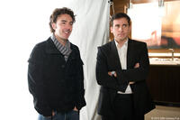 Director Shawn Levy and Steve Carell on the set of the film "Date Night."