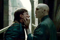 Daniel Radcliffe as Harry Potter and Ralph Fiennes as Lord Voldemort in ``Harry Potter and the Deathly Hollows: Part 2.''
