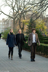 Imogen Poots as Allyson, Michael Douglas as Ben and Jesse Eisenberg as Cheston in "Solitary Man."
