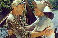Katherine Heprbun and Humphrey Bograt in "The African Queen."