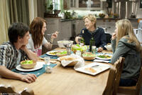 Josh Hutcherson as Laser, Julianne Moore as Jules, Annette Bening as Nic and Mia Wasikowska as Joni in "The Kids Are All Right."