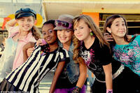 Kayla Jackson as Brittany, Na'Jee Wilson as Maya, Pilar Martin as Blaze, Alexis Biesiada as Tatiana and Kayla Rapparelli as Cameron in "Standing Ovation."