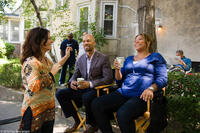Director Sanaa Hamri, Common and Queen Latifah on the set of "Just Wright."