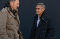 Director Anton Corbijn and George Clooney on the set of "The American."