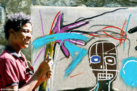 Jean-Michel Basquiat in "Jean-Michel Basquiat: The Radiant Child."