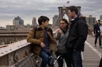 Keir Gilchrist, writer-director Anna Boden and writer-director Ryan Fleck on the set of "It's Kind of a Funny Story."