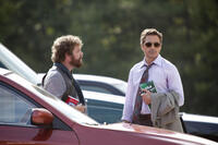 Zach Galifianakis as Ethan and Robert Downey Jr. as Peter in "Due Date."