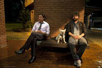 Robert Downey Jr. as Peter and Zach Galifianakis as Ethan in "Due Date."