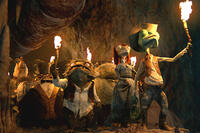 Sergeant Turley, Spoons, Wounded Bird, Ambrose, Elgin, Waffles, Buford, Beans and Rango in ``Rango.''