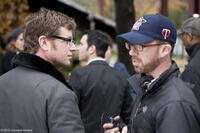 Producer M. Night Shyamalan, director John Erick Dowdle and executive producer Drew Dowdle on the set of "Devil."