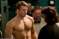 Chris Evans as Steve Rogers and Hayley Atwell as Peggy Carter in "Captain America: The First Avenger."