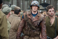 Chris Evans as Steve Rogers and Sebastian Stan as James 'Bucky' Barnes in ``Captain America: The First Avenger.''