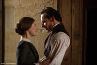 Mia Wasikowska as Jane Eyre and Michael Fassbender as Mr. Rochester in ``Jane Eyre.''