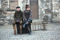 Simon Pegg as William Burke and Andy Serkis as William Hare in ``Burke & Hare.''