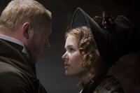 Simon Pegg as William Burke and Isla Fisher as Ginny Hawkins in ``Burke & Hare.''