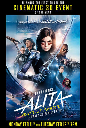 Experience Alita Battle Angel Early Imax 3d Fan Event Times