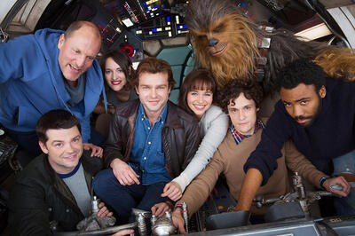 The Han Solo Movie Returns to the 'Millennium Falcon' for First Cast Photo