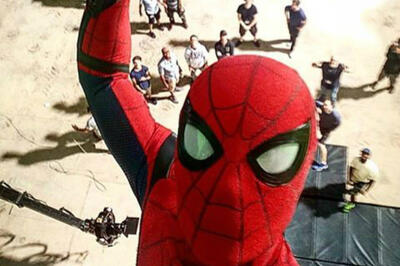 Spider-Man Shares a Selfie from High Above the Set of 'Spider-Man: Homecoming'