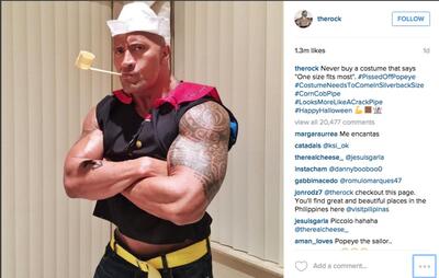 Our Favorite Celebrity Halloween Costumes: The Rock As Popeye, Taylor Swift As Olaf, and More