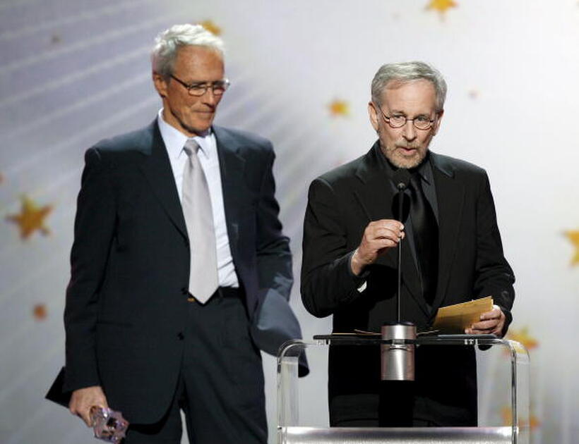 Director Clint Eastwood and producer Steven Spielberg accept the "Best Foreign Language Film" for "Letters From Iwo Jima" at the 12th Annual Critics' Choice Awards