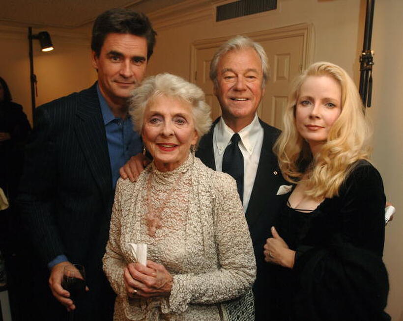 Peter Keleghan, Gordon Pinsent, his wife Charmion King and their daughter Leah Pinsent at the Toronto International Film Festival cocktail party for "Away from Her."