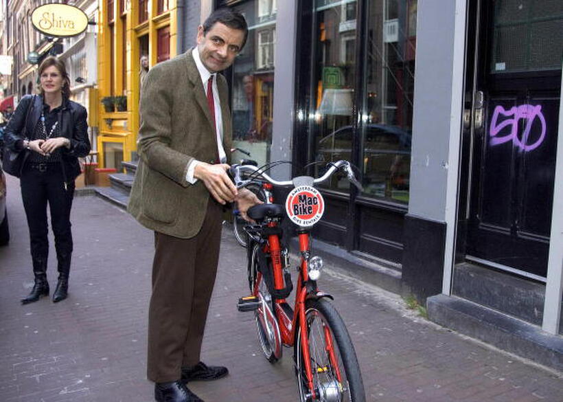Actor Rowan Atkinson prepares to go to the Amsterdam premiere of "Mr. Bean's Holiday." 