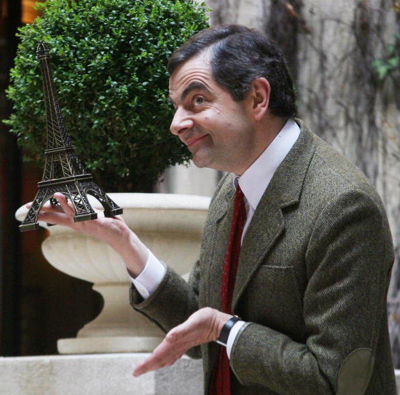 Actor Rowan Atkinson during a Paris photocall for "Mr. Bean's Holiday." 