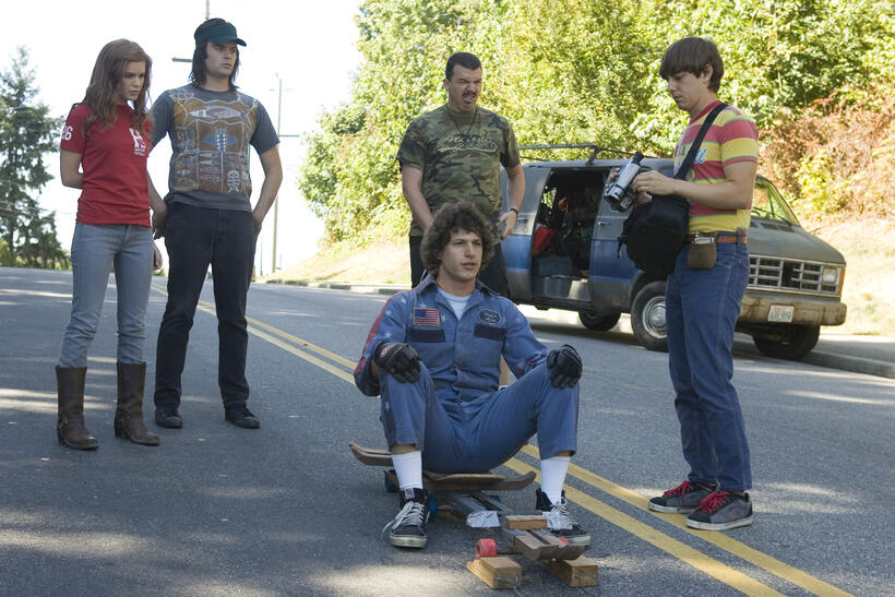 Isla Fisher, Bill Hader, Andy Samberg, Danny McBride and Jorma Taccone in "Hot Rod."