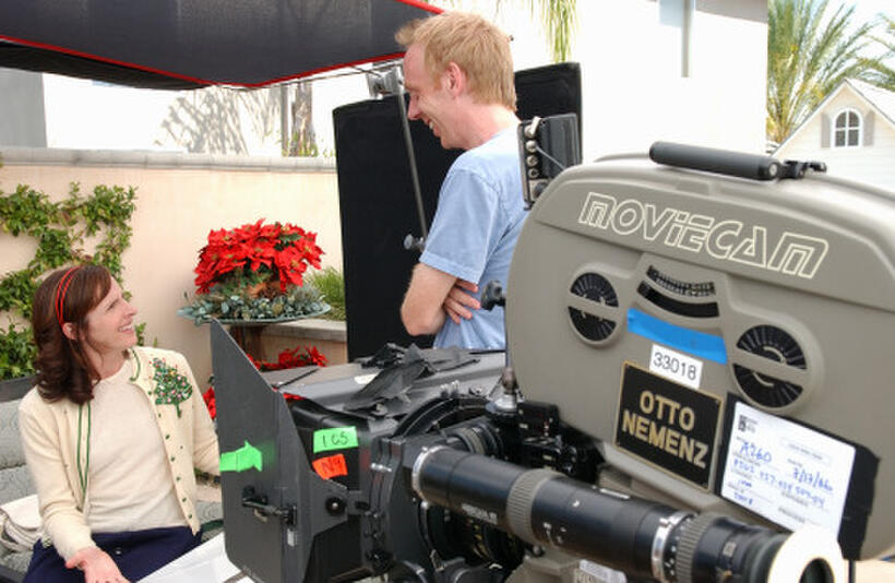 Molly Shannon and director Mike White on the set of "Year of the Dog."