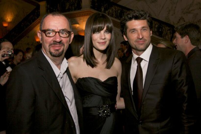 Director Paul Weiland, Patrick Dempsey and Michelle Monaghan on the set of "Made of Honor."