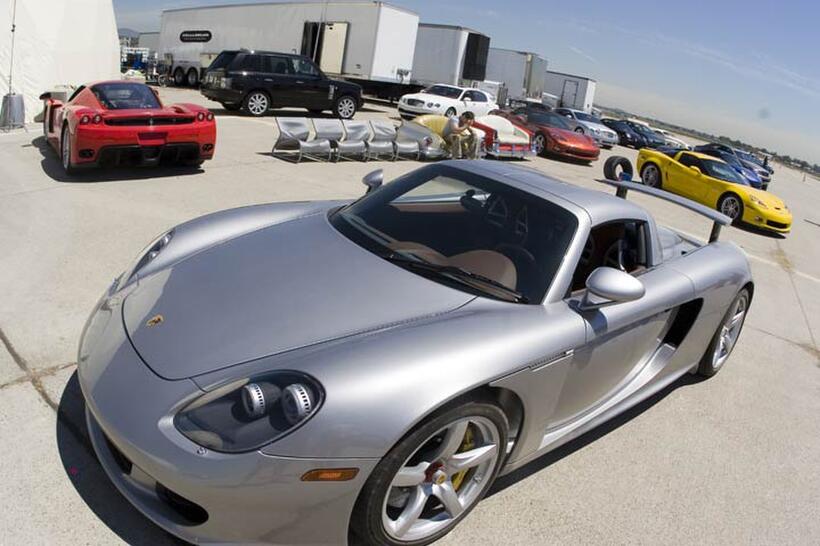 On the set of "Redline."