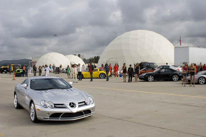 On the set of "Redline."