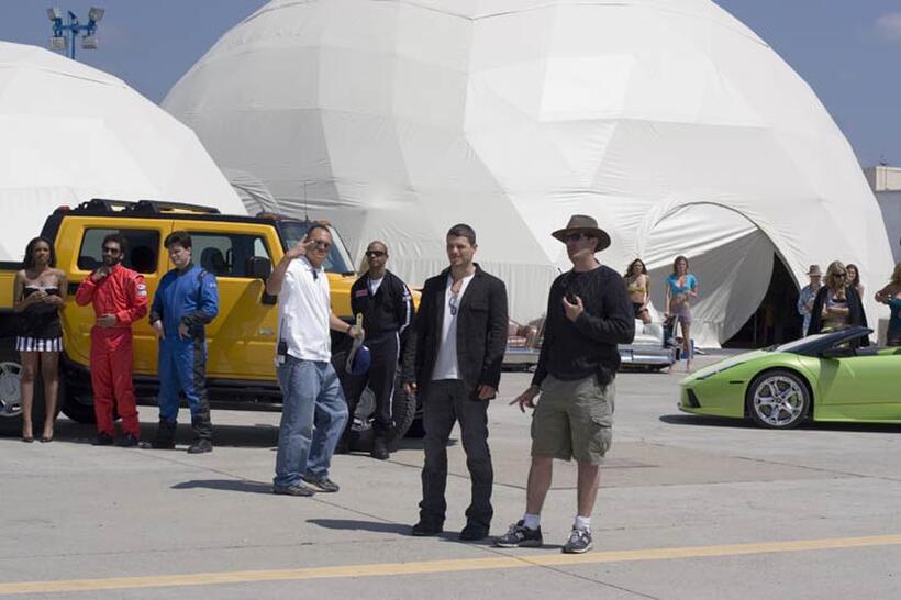 On the set of "Redline."