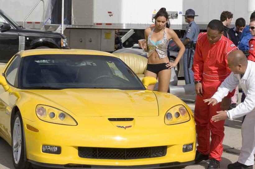 On the set of "Redline."