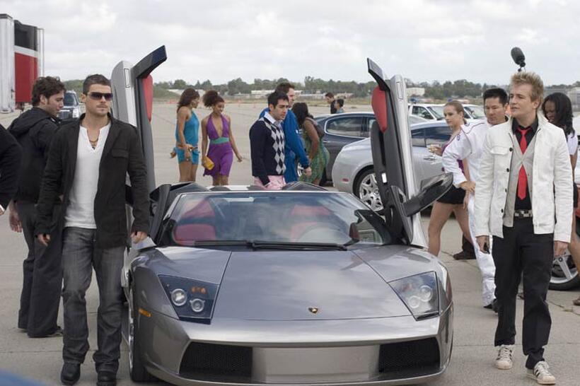 On the set of "Redline."