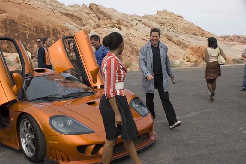 On the set of "Redline."