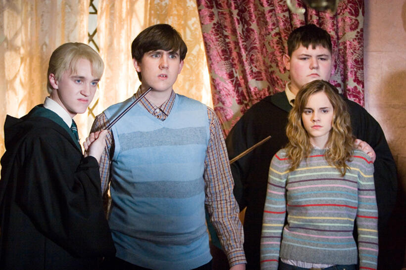 Tom Felton, Matthew Lewis, Jamie Waylett and Emma Watson in "Harry Potter and the Order of the Phoenix."
