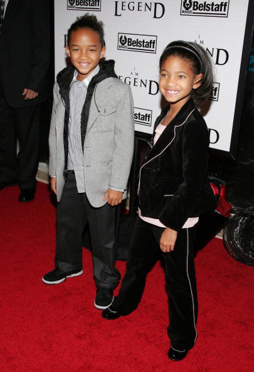 Actors Jaden Smith and sister Willow at the N.Y. premiere of "I Am Legend."