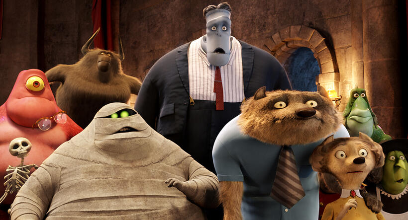 Murray the Mummy voiced by Cee Lo Green, Frank voiced by Kevin James, Wayne voiced by Steve Buscemi and Wanda voiced by Molly Shannon in "Hotel Transylvania."