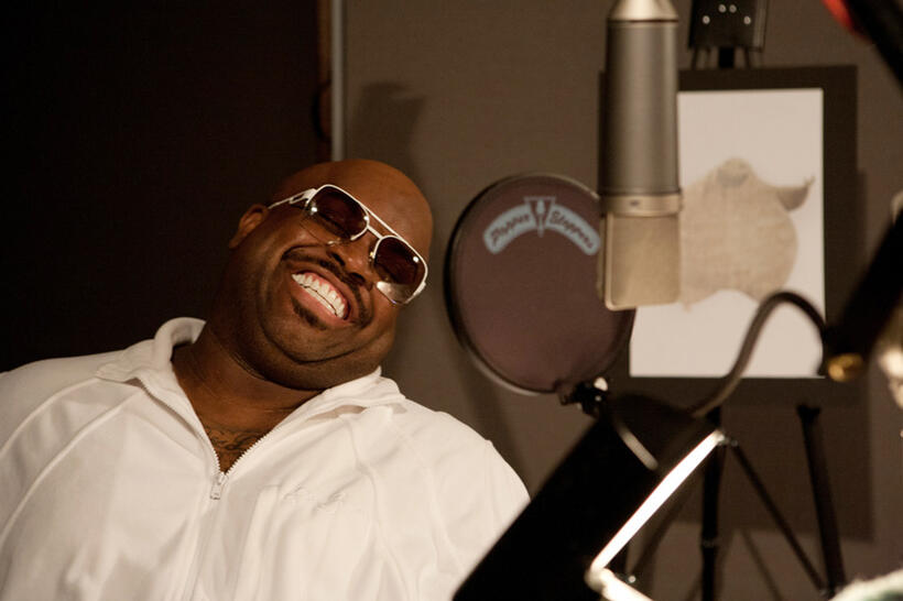Cee Lo Green on the set of "Hotel Transylvania."