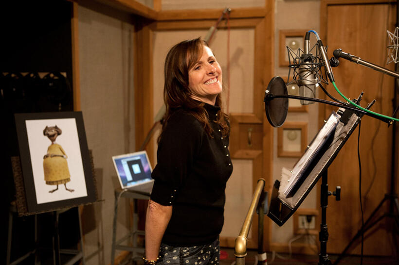 Molly Shannon on the set of "Hotel Transylvania."