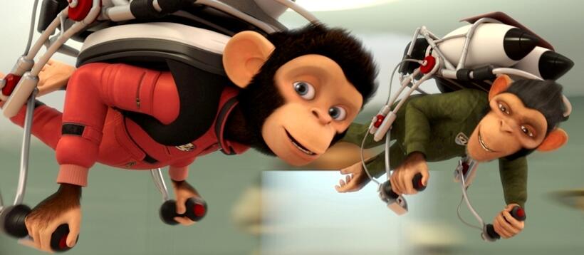 A scene from "Space Chimps."