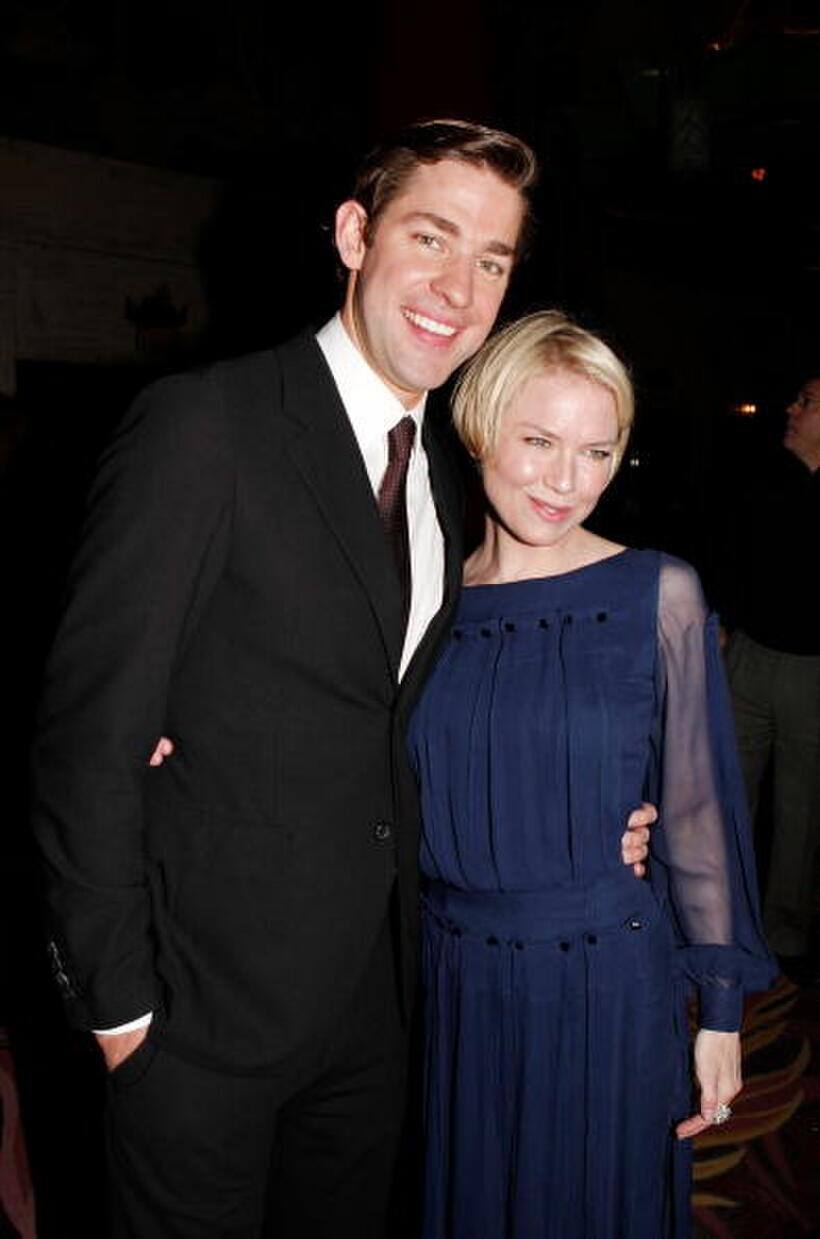 Actors John Krasinski and Renee Zellweger at the Hollywood premiere of "Leatherheads."