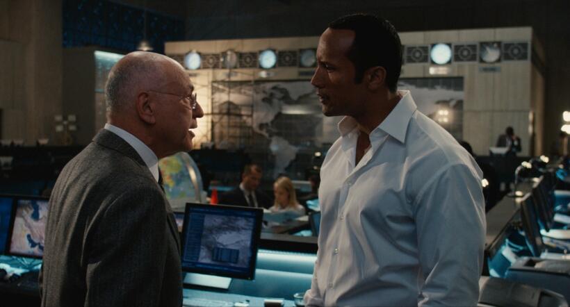 Alan Arkin as The Chief and Dwayne Johnson as Agent 23 in "Get Smart."